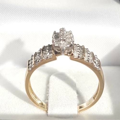 **SUNKISSED COLLECTION | R32639** DESIGNER | 0.350ct | CLUSTER DIAMOND RING | YELLOW GOLD - BUY SAFE