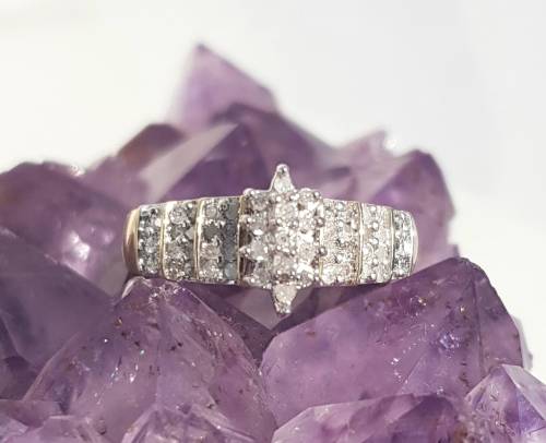 **SUNKISSED COLLECTION | R32639** DESIGNER | 0.350ct | CLUSTER DIAMOND RING | YELLOW GOLD - BUY SAFE