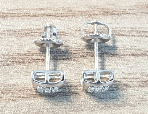 **DIAMOND CLUSTER | R20341** MICRO PAVE SET | 0.200ct | DIAMOND EARRINGS | WHITE GOLD -  BUY SAFE