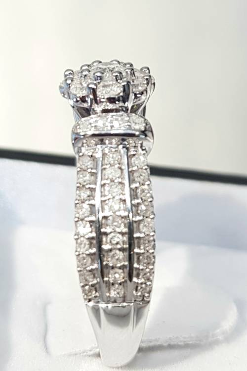 **FANTASTIC OFFER | R58632** ROUND CUT CLUSTER | 1.150ct | DIAMOND RING | WHITE GOLD - BUY SAFE