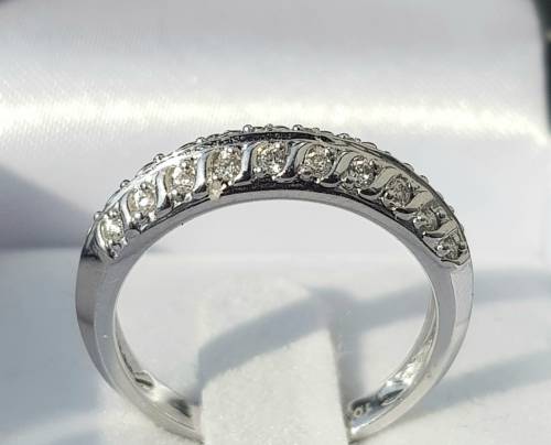 **STUNNING | R27419** DESIGNER PIECE | 0.300ct | 2 ROW DIAMOND BAND | WHITE GOLD - BUY SAFE