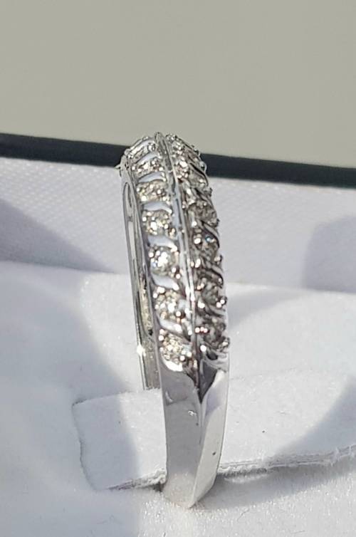 **STUNNING | R27419** DESIGNER PIECE | 0.300ct | 2 ROW DIAMOND BAND | WHITE GOLD - BUY SAFE