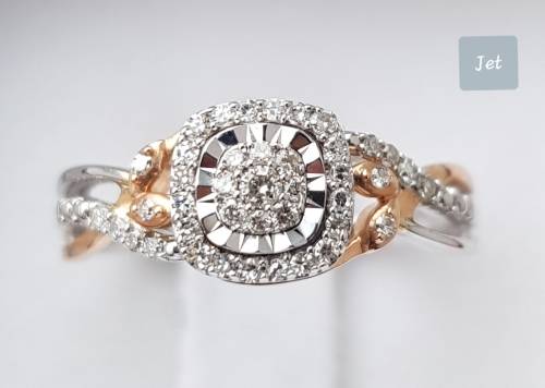 **HALO COLLECTION | R29639** DESIGNER | 0.350ct | DIAMOND RING | ROSE / WHITE GOLD - BUY SAFE