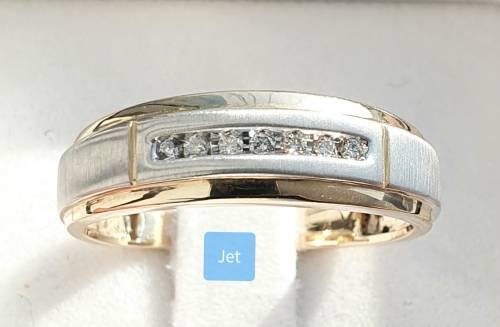 **EXCLUSIVE DEAL | R20257** GENTS DIAMOND RING | 0.150ct | ROUND CUT | WHITE/YELLOW GOLD -  BUY SAFE