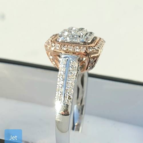 **JAW DROPPING | R50855** CUSHION HALO DESIGN | 1.00ct | DIAMOND RING | WHITE / ROSE GOLD - BUY SAFE
