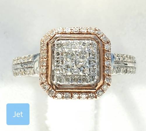 **JAW DROPPING | R50855** CUSHION HALO DESIGN | 1.00ct | DIAMOND RING | WHITE / ROSE GOLD - BUY SAFE