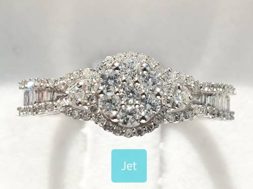 **STUNNING DESIGN | R44632** ROUND / BAGUETTE CUT | 0.800ct | DIAMOND RING | WHITE GOLD - BUY SAFE