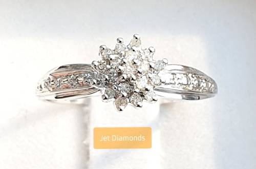 **STAR DESIGN COLLECTION | R21639** CLUSTER | 0.200ct | DIAMOND RING | YELLOW GOLD - BUY SAFE