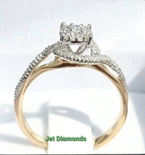 **TWIST TREND | R26639** DESIGNER | 0.320ct | DIAMOND RING | WHITE / YELLOW GOLD - BUY SAFE