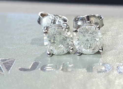 **DIAMOND STUDS | R52145** SPARKLING | 1.030ct | DIAMOND EARRINGS | 18KT WHITE GOLD - BUY SAFE