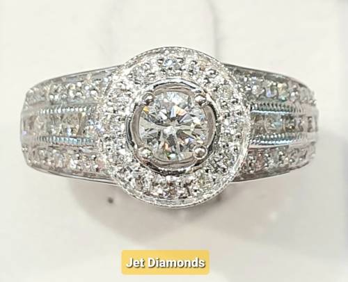 **HUGE DEAL | R73657** HALO DESIGN | ROUND CUT | 1.350ct | DIAMOND RING | WHITE GOLD - BUY SAFE