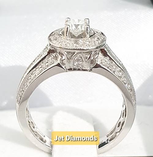 **HUGE DEAL | R73657** HALO DESIGN | ROUND CUT | 1.350ct | DIAMOND RING | WHITE GOLD - BUY SAFE