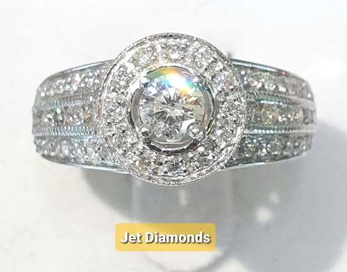 **HUGE DEAL | R73657** HALO DESIGN | ROUND CUT | 1.350ct | DIAMOND RING | WHITE GOLD - BUY SAFE