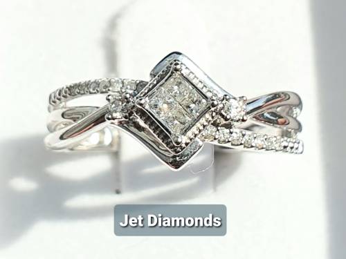 **TRILOGY DESIGN | R35412** PRINCESS SWIRL | 0.400ct | DIAMOND RING | WHITE GOLD - BUY SAFE