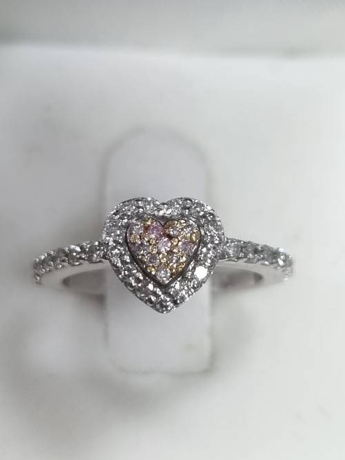 **FABULOUS PINK DIAMONDS | R39412** HEART DESIGN | 0.50ct | DIAMOND RING | WHITE GOLD - BUY SAFE