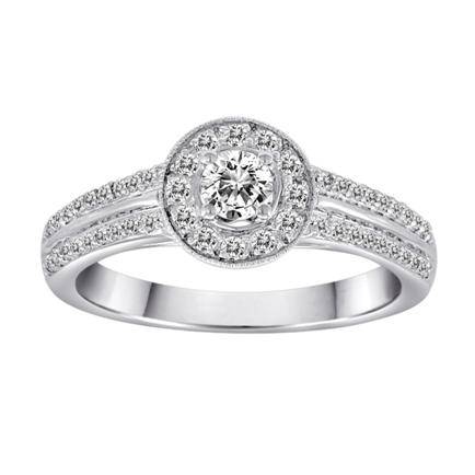 **EXCEPTIONAL [R30258]** HIGH QUALITY [0.650ct] DIAMOND RING [3.332g] WHITE GOLD - BUY SAFE