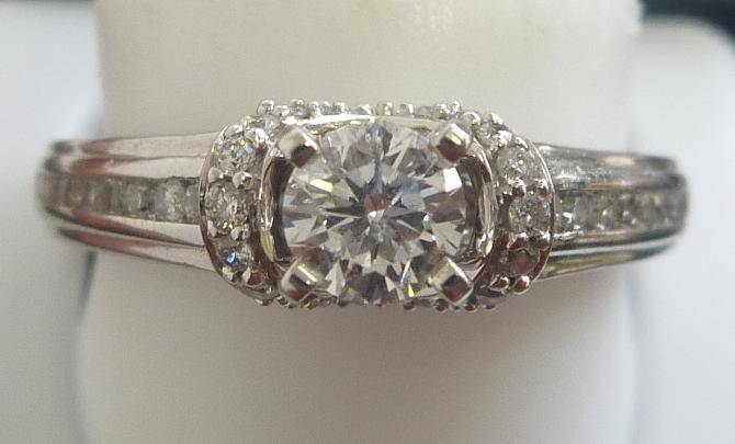 **WOW [R43587]** HIGH QUALITY [1.010ct] DIAMOND RING [4.451g] WHITE GOLD - BUY SAFE