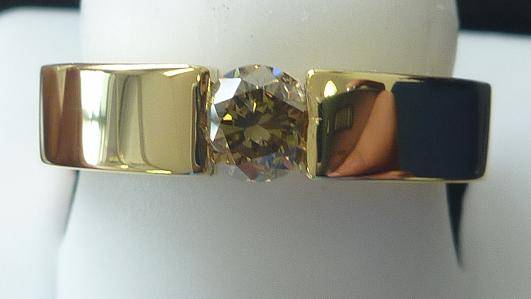 **GORGEOUS [R31879]** HIGH QUALITY [VS2] TENSION SET [0.500ct] DIAMOND RING [YELLOW GOLD] - BUY SAFE