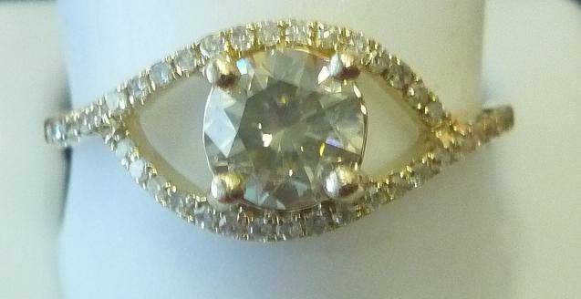 **STUNNING DESIGN [R37208]** ROUND [VS2] CUT [1.010ct] DIAMOND RING [YELLOW GOLD] - BUY SAFE
