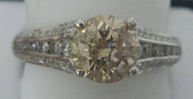 **CERTIFIED [R60719]** SPARKLING [2.013ct] DIAMOND RING [1.013ct CENTRE] 14KT WHITE GOLD - BUY SAFE