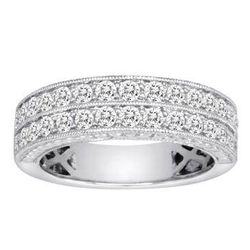 *BREATHTAKING [R37385]* HIGH [G / VS] QUALITY [0.700ct] DIAMOND BAND [4.472g] WHITE GOLD - BUY SAFE