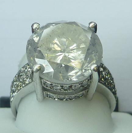 **CERTIFIED [R604516]** 1ST TIME EVER!! WHOPPING [11.14ct] DIAMOND RING  [18KT WHITE GOLD] -BUY SAFE