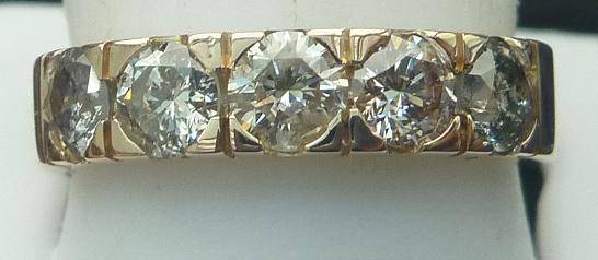 **GORGEOUS [R40518]** 5 STONE [1.20ct] DIAMOND RING [3.368g] YELLOW GOLD - BUY SAFE