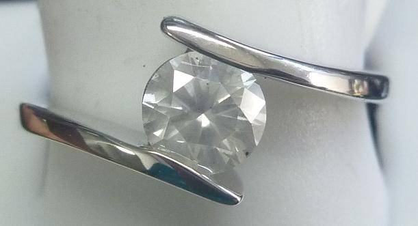 **MODERN SOLITAIRE [R31215]** ROUND CUT [0.575ct] DIAMOND RING [SI2] WHITE GOLD - BUY SAFE