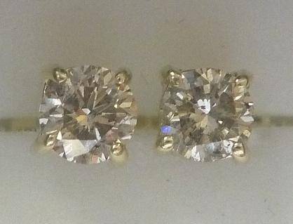 **SPECIAL [R23215]** SPARKLING DIAMOND [0.550ct] EARRINGS [YELLOW GOLD] -  BUY SAFE