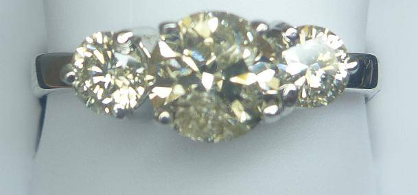 **TRILOGY DESIGN [R27210]** 3 ROUND CUT [1.250ct] DIAMOND RING [WHITE GOLD] - BUY SAFE