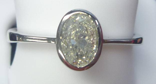 **DESIGNER RING [R22416]** OVAL [G/SI3] CUT DIAMOND [0.550ct] RING [2.135g] WHITE GOLD - BUY SAFE