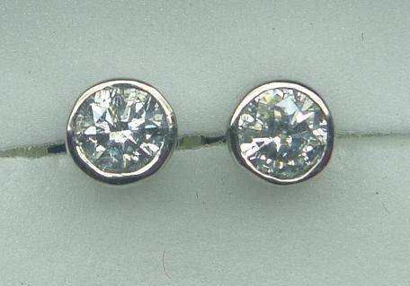 **TUBED EARRINGS SPECIAL [R26215]** SPARKLING [0.450ct] DIAMONDS [WHITE GOLD] -  BUY SAFE