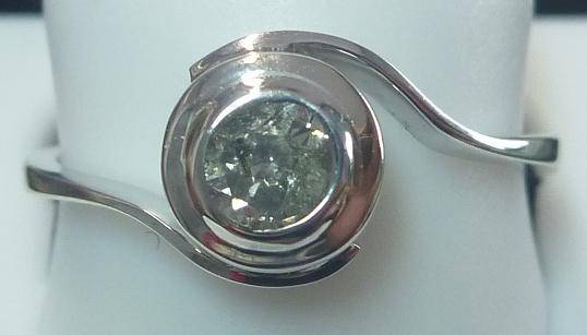 **BARGAIN QUALITY [R17211]** ROUND CUT [0.620ct] DIAMOND RING [WHITE GOLD] - BUY SAFE