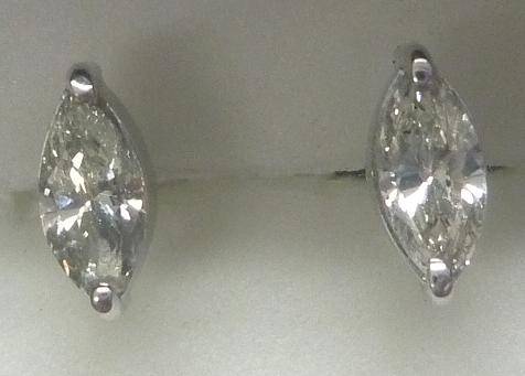 **BEAUTIFUL [R27215]** SPARKLING MARQUISE [0.420ct] DIAMONDS [WHITE GOLD] -  BUY SAFE
