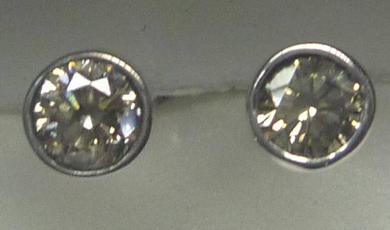 **TUBED EARRINGS SPECIAL [R29246]** SPARKLING [0.522ct] DIAMONDS [WHITE GOLD] -  BUY SAFE