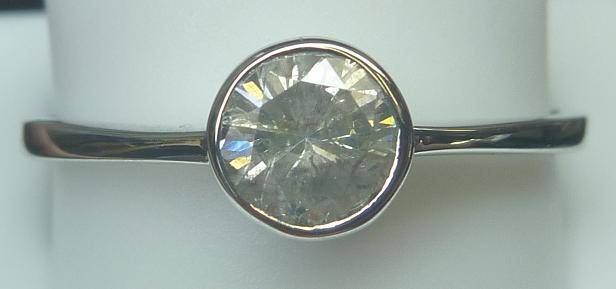 **TUBE DESIGN [R27223]** ROUND CUT [0.660ct] SOLITAIRE DIAMOND RING [WHITE GOLD] - BUY SAFE