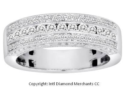 *BREATHTAKING [R37385]* HIGH [G / VS] QUALITY [0.700ct] DIAMOND BAND [4.549g] WHITE GOLD - BUY SAFE