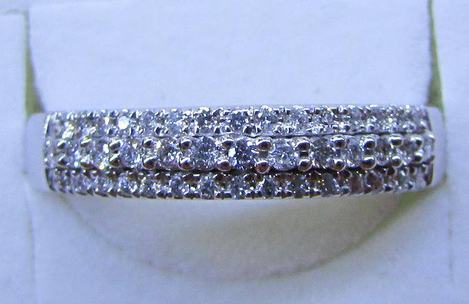 **MAGICAL [R25862]** HIGH [G / SI1] QUALITY [0.400ct] DIAMOND BAND [3.240g] WHITE GOLD - BUY SAFE