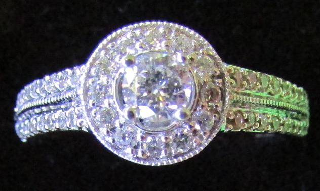 **BRILLIANT VALUE [R30258]** HIGH QUALITY [0.650ct] DIAMOND RING [2.634g] WHITE GOLD - BUY SAFE