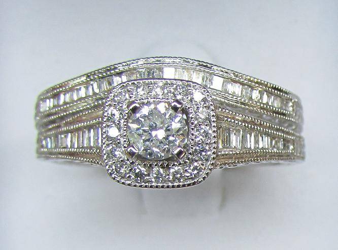**PIECE OF ART [R62786]** BAGUETTE BRIDAL [1.200ct] DIAMOND RINGS [7.189g] WHITE GOLD - BUY SAFE