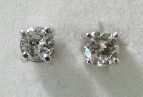 **SPARKLING [R29287]** DIAMOND [0.520ct] EARRINGS [COLOUR I] WHITE GOLD -  BUY SAFE