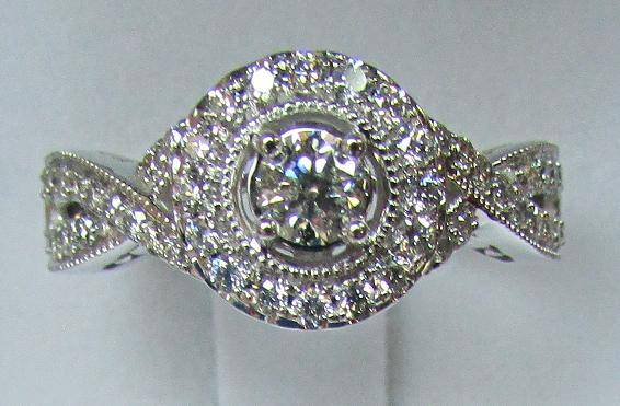 **SCINTILLATING DIAMONDS [R47763]** TWIST DESIGN [1.02ct] DIAMOND RING [4.558g] WHITE GOLD -BUY SAFE