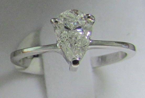 **DESIGNER [R27498]** SPARKLING PEAR SHAPE [0.800ct] DIAMOND RING [WHITE GOLD] - BUY SAFE