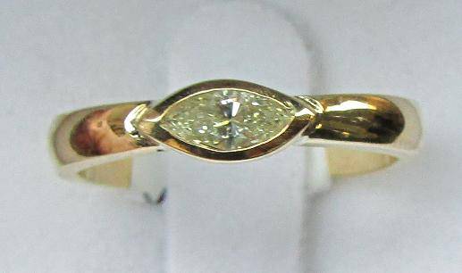 **DESIGNER [R20784]** MARQUISE CUT [0.300ct] DIAMOND [SI2] RING [YELLOW GOLD] - BUY SAFE