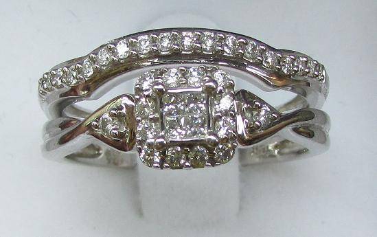 **SUPER SPECIAL [R36852]** BRIDAL TWINSET [0.700ct] DIAMOND RINGS [H / SI1] WHITE GOLD - BUY SAFE