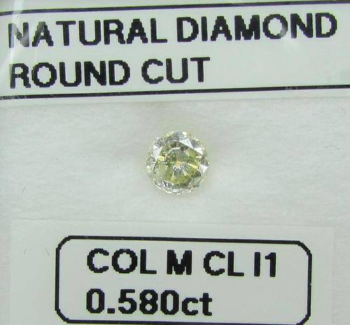 **NATURAL DIAMOND** SPARKLING [0.580ct] ROUND CUT [COLOUR M] DIAMOND STARTING AT R1 - BUY SAFE