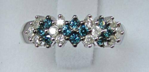 **WOW FACTOR [R35274]** BLUE / WHITE [0.650ct] DIAMOND RING [2.413g] WHITE GOLD - BUY SAFE