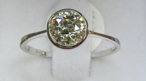 **TUBE DESIGN [R35297]** ROUND CUT [0.750ct] SOLITAIRE DIAMOND RING [WHITE GOLD] - BUY SAFE