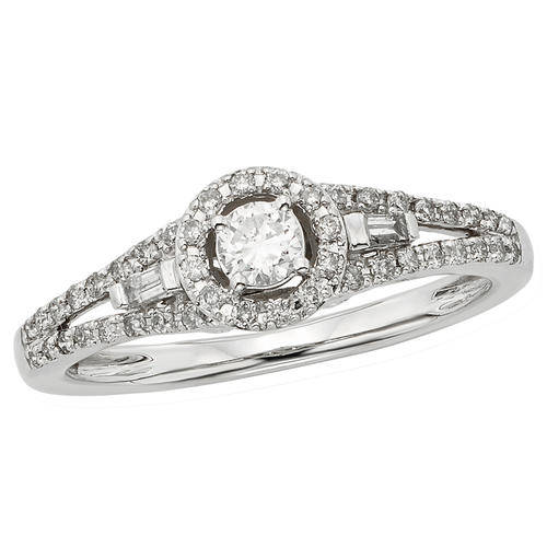 **SCINTILLATING [R34698]** EYE CLEAN [0.625ct] DIAMOND RING [2.402g] WHITE GOLD - BUY SAFE