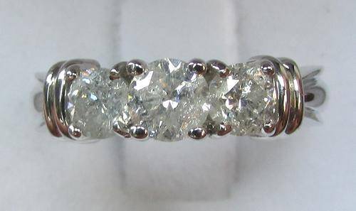 **SPARKLY [R44528]** HIGH QUALITY [1.050ct] DIAMOND RING [4.337g] SOLID WHITE GOLD - BUY SAFE